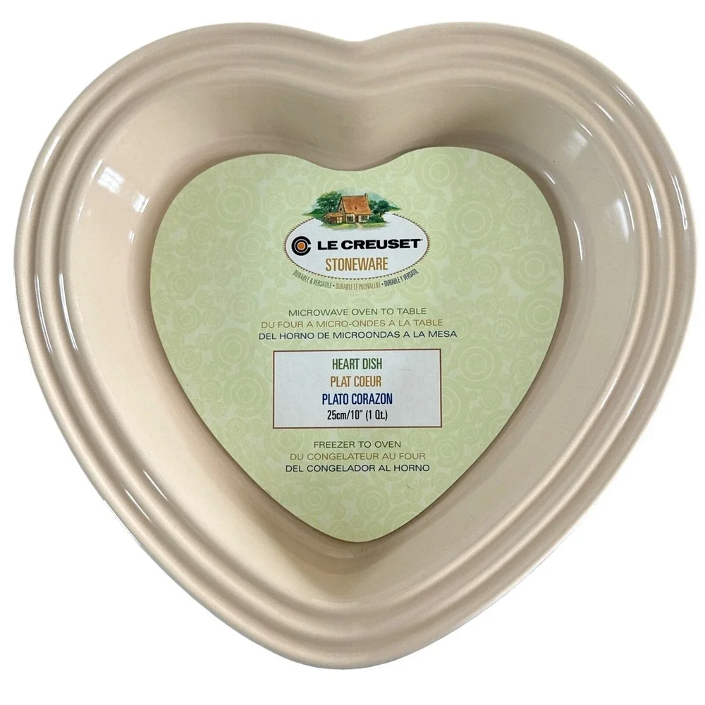 Le Creuset Heart Dish 10in‎ 1Qt Marseille Blue New Stoneware Shallow Baker NWT